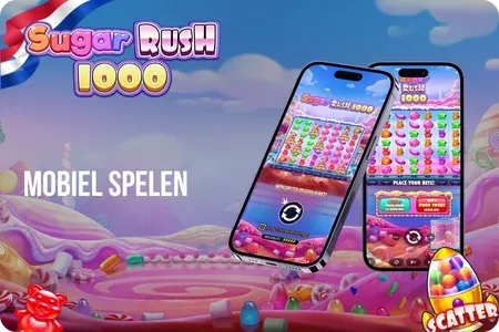 Sugar Rush 1000 download op een smartphone met Android en iOS casino-app