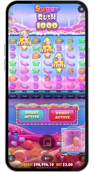 Sugar Rush 1000 scatters activeren de free spins
